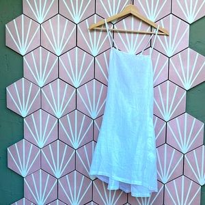 Linen mini dress white med